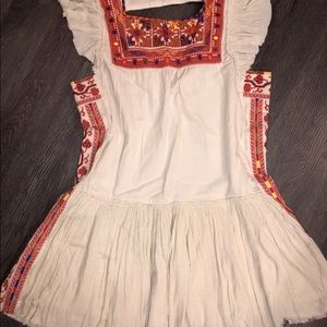 Free People drop waist embroidered dress